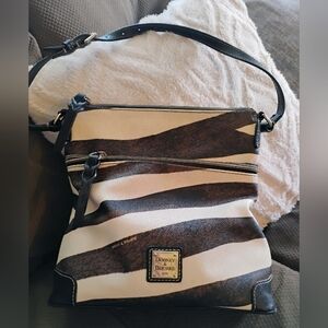 Dooney & Bourke Black and White Striped Crossbody Bag